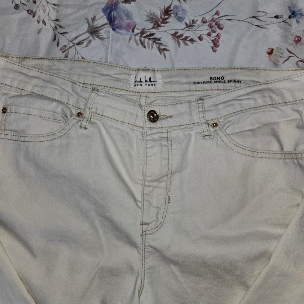 Nicole Miller Soho High Rise Ankle Skinny Jeans - Cream - Picture 4 of 6